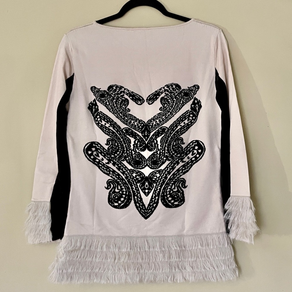 Etro | Intarsia Paisley Motif Top with Mohair Fringe, Sz 6* ♥ EUC - Picture 4 of 9